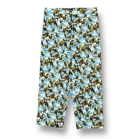 Style & Co 8P Multicolor Stretch Capri Pants Abstract Print Boho Side Slits Y2K - Picture 7 of 8